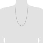 14k White Gold 3mm Semi-solid D/C Open Link Cable Chain