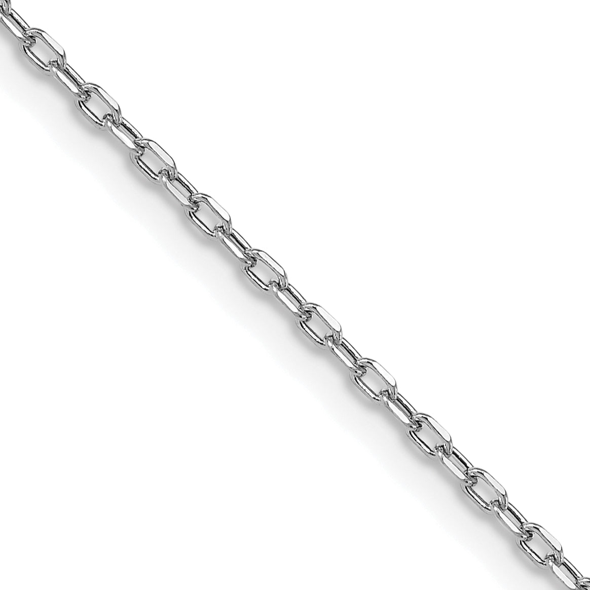 14k White Gold 3mm Semi-solid D/C Open Link Cable Chain Main image