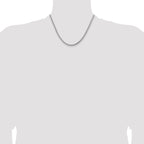 14K White Gold 18 inch 3.6mm Semi-Solid Round Box with Lobster Clasp Chain