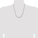 14K White Gold 22 inch 3.6mm Semi-Solid Round Box with Lobster Clasp Chain