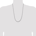 14K White Gold 26 inch 3.6mm Semi-Solid Round Box with Lobster Clasp Chain