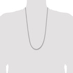 14K White Gold 28 inch 3.6mm Semi-Solid Round Box with Lobster Clasp Chain