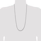 14K White Gold 30 inch 3.6mm Semi-Solid Round Box with Lobster Clasp Chain