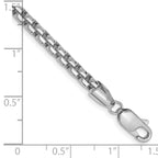 14K White Gold 8 inch 3.6mm Semi-Solid Round Box with Lobster Clasp Bracelet