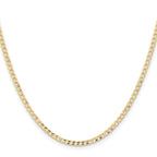 14K 28 inch 2.85mm Semi-Solid Curb with Lobster Clasp Chain