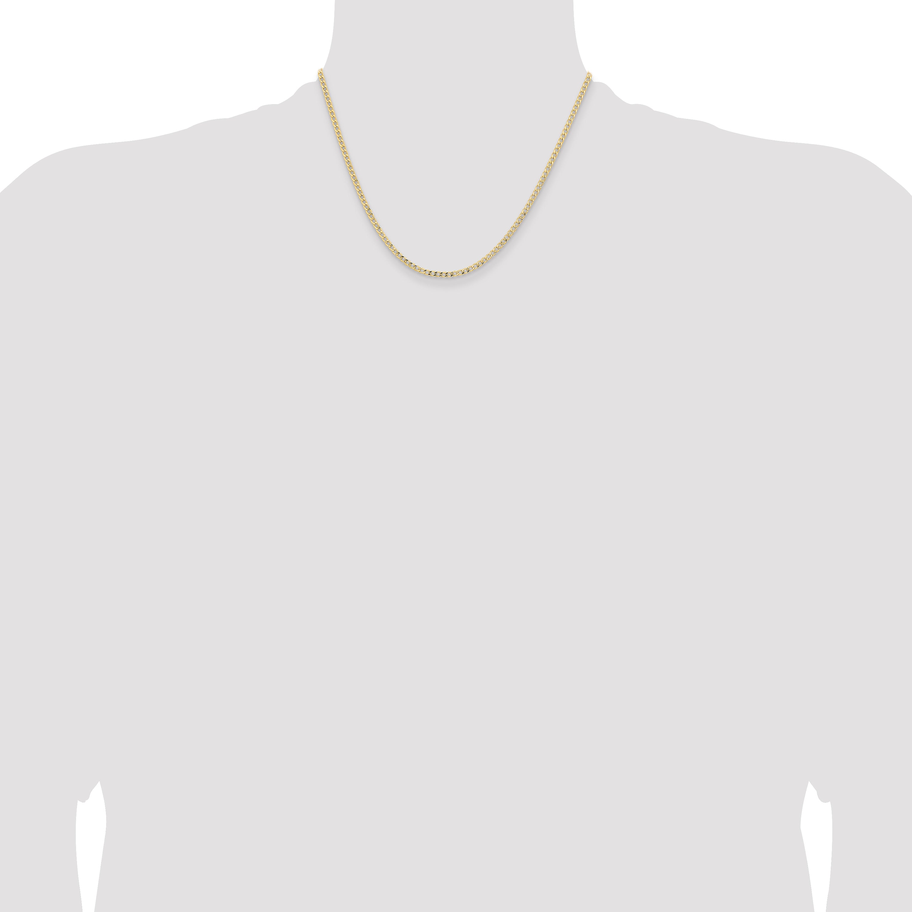 14K 18 inch 2.85mm Semi-Solid Curb with Lobster Clasp Chain