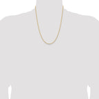 14K 22 inch 2.85mm Semi-Solid Curb with Lobster Clasp Chain