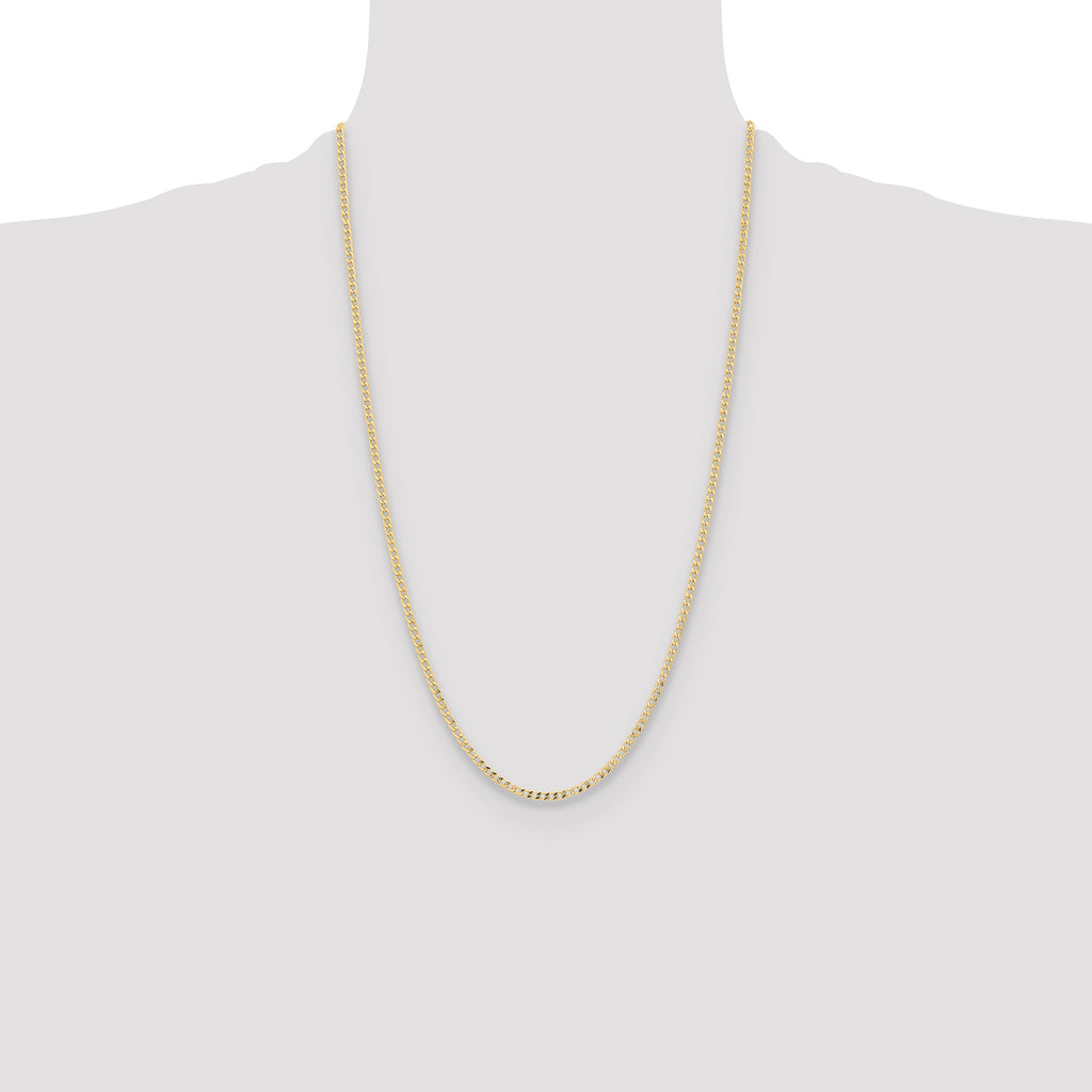 14k 2.85mm Semi-Solid Curb Chain