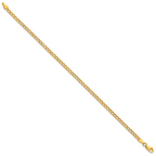 14K 10 inch 2.85mm Semi-Solid Curb with Lobster Clasp Anklet