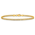 14K 10 inch 2.85mm Semi-Solid Curb with Lobster Clasp Anklet