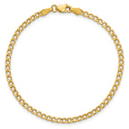 14K 10 inch 2.85mm Semi-Solid Curb with Lobster Clasp Anklet