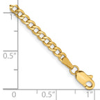 14K 10 inch 2.85mm Semi-Solid Curb with Lobster Clasp Anklet