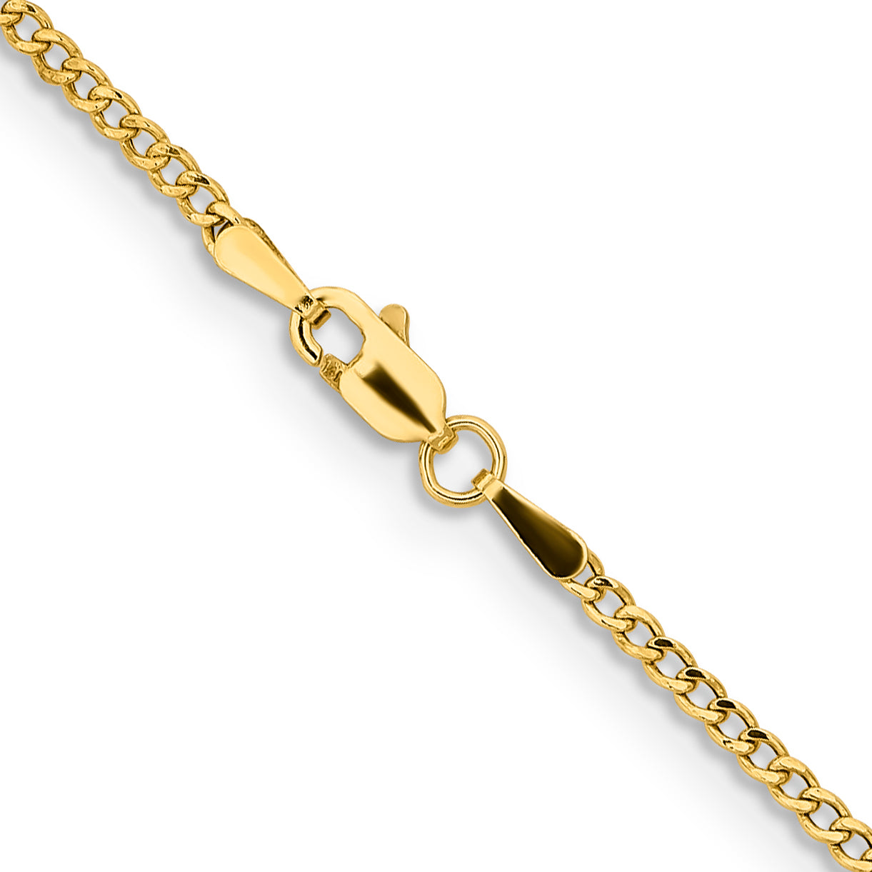 14k 1.85mm Semi-Solid Curb Chain