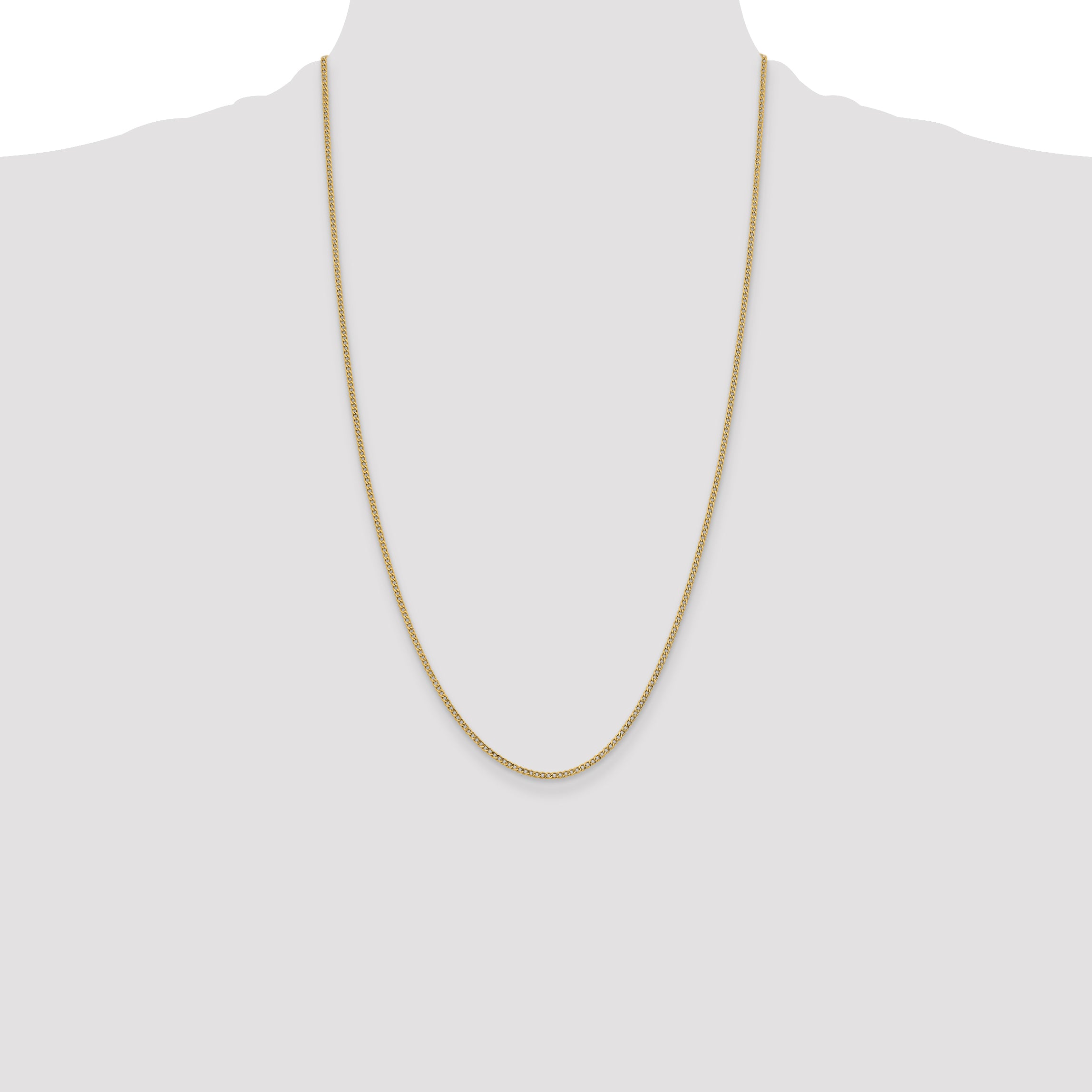 14k 1.85mm Semi-Solid Curb Chain