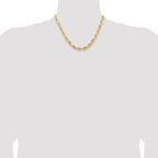 14K Yellow Gold Rope Chain Necklace 7mm