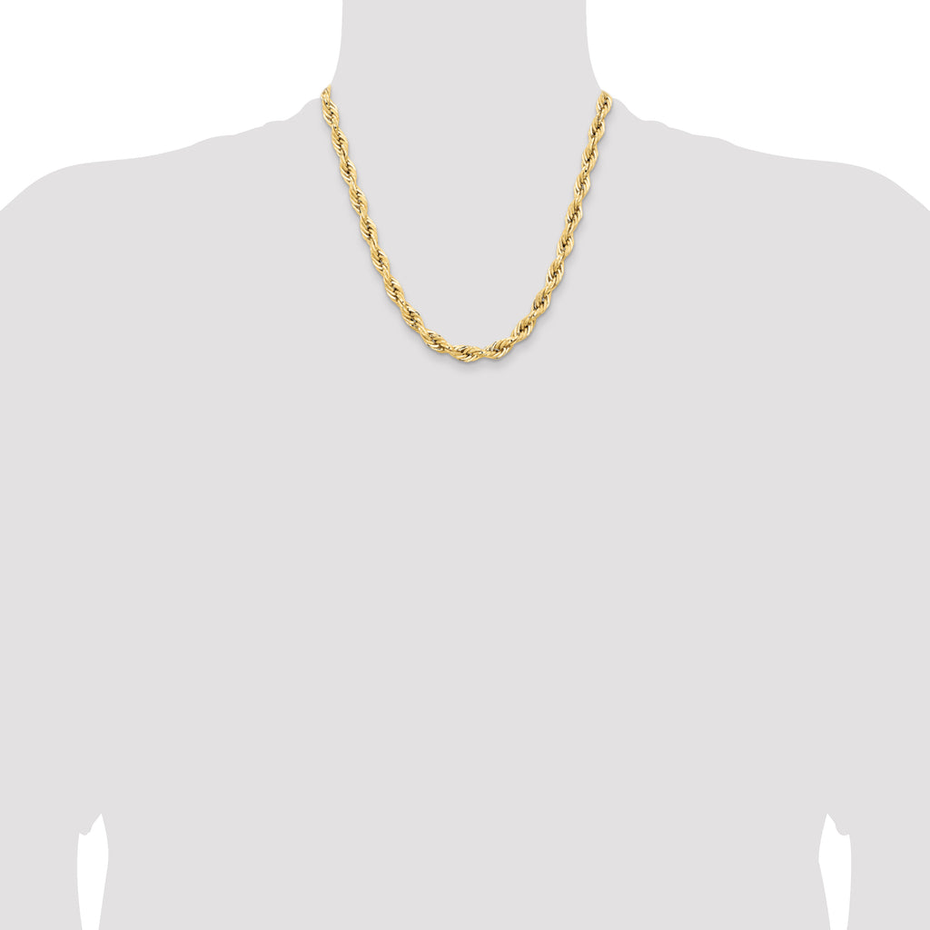 7.0mm 14K Yellow Gold Rope Chain - Sophia Jewelers