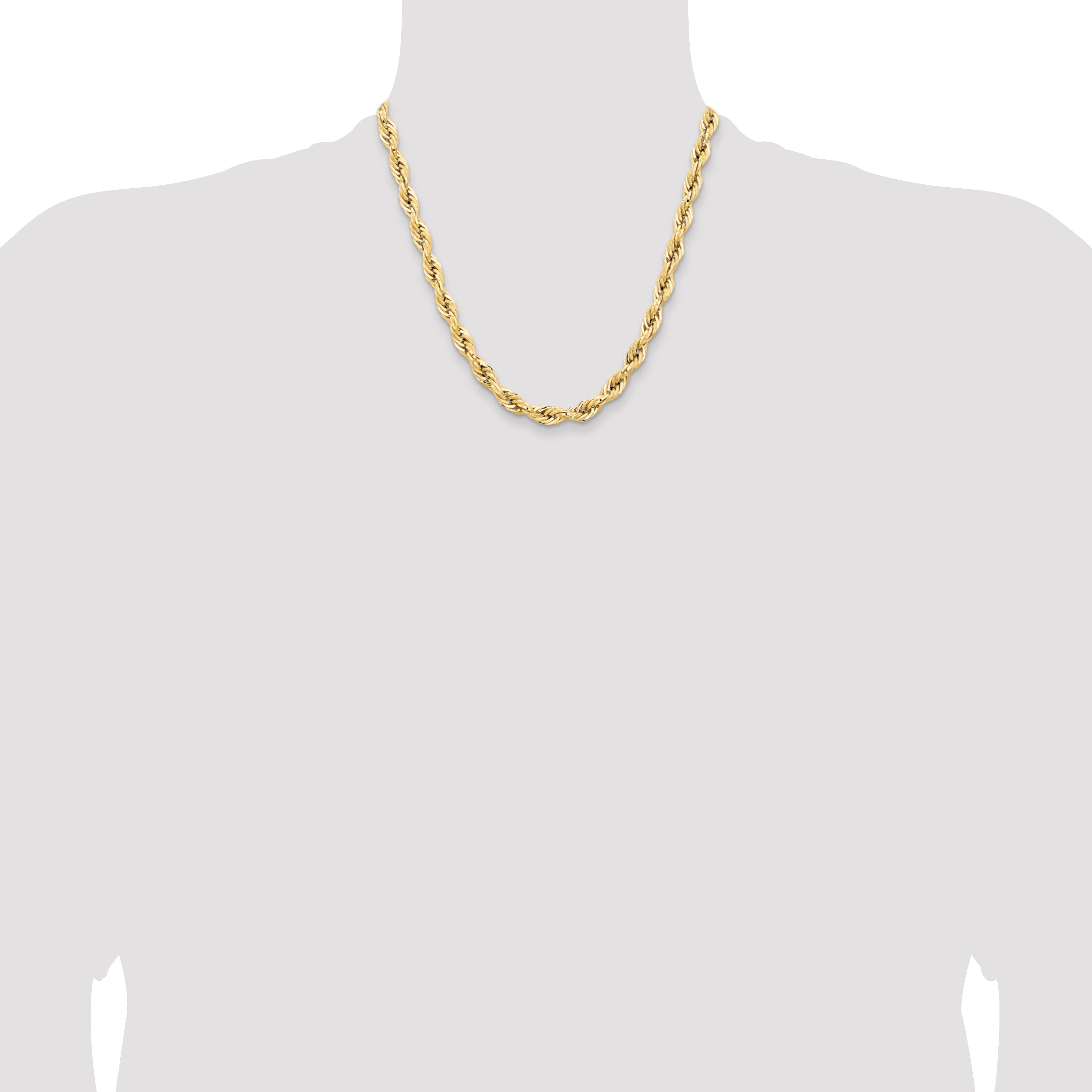 7.0mm 14K Yellow Gold Rope Chain - Sophia Jewelers