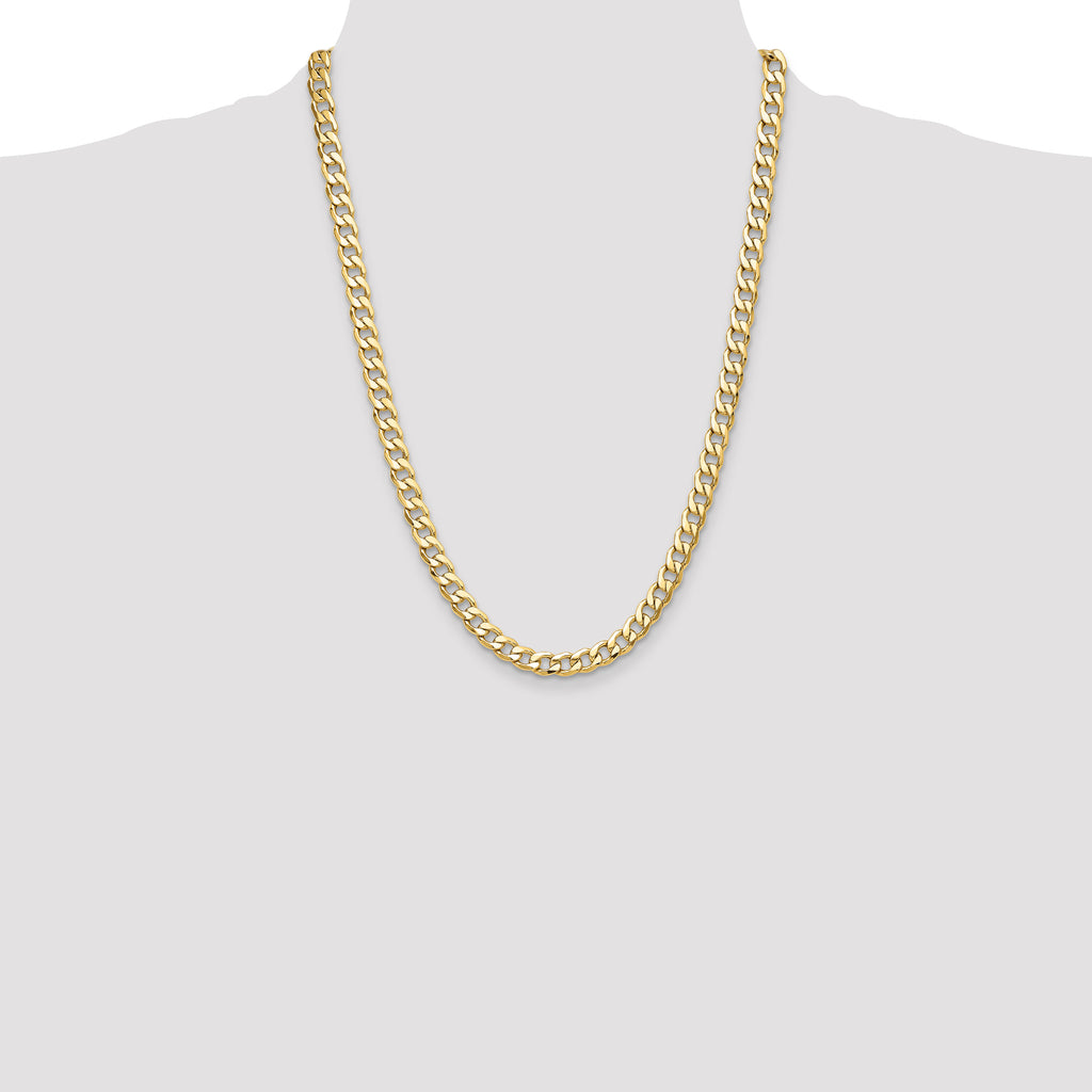 14k 7.5mm Semi-Solid Curb Chain