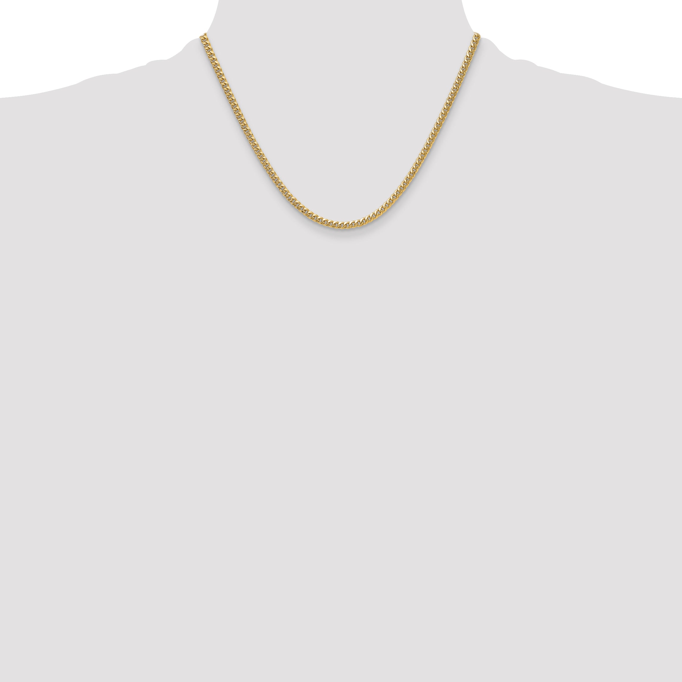 14k 3.5mm Semi-Solid Miami Cuban Chain
