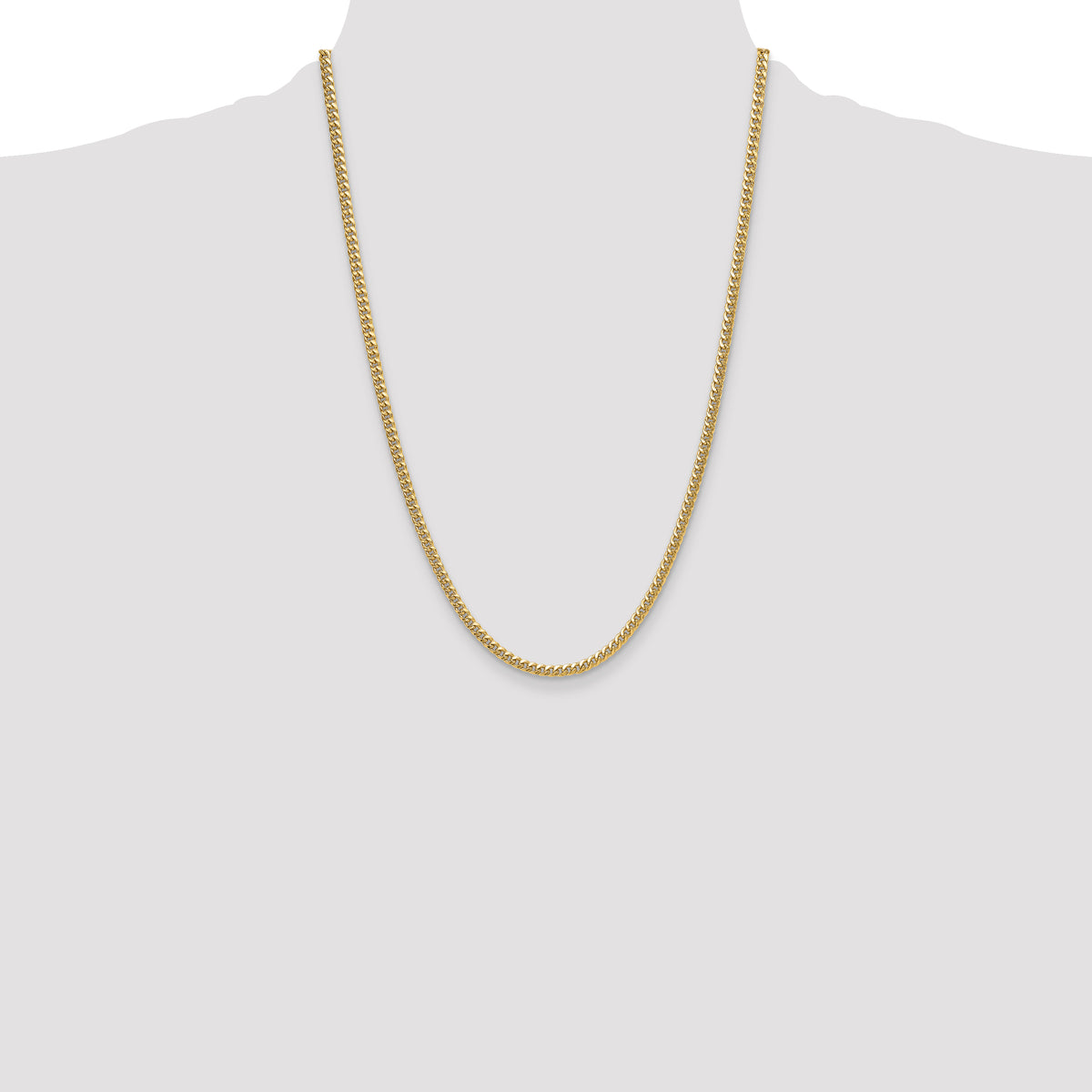 14k 3.5mm Semi-Solid Miami Cuban Chain