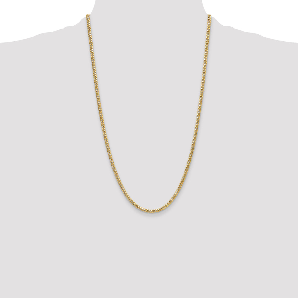 14k 3.5mm Semi-Solid Miami Cuban Chain