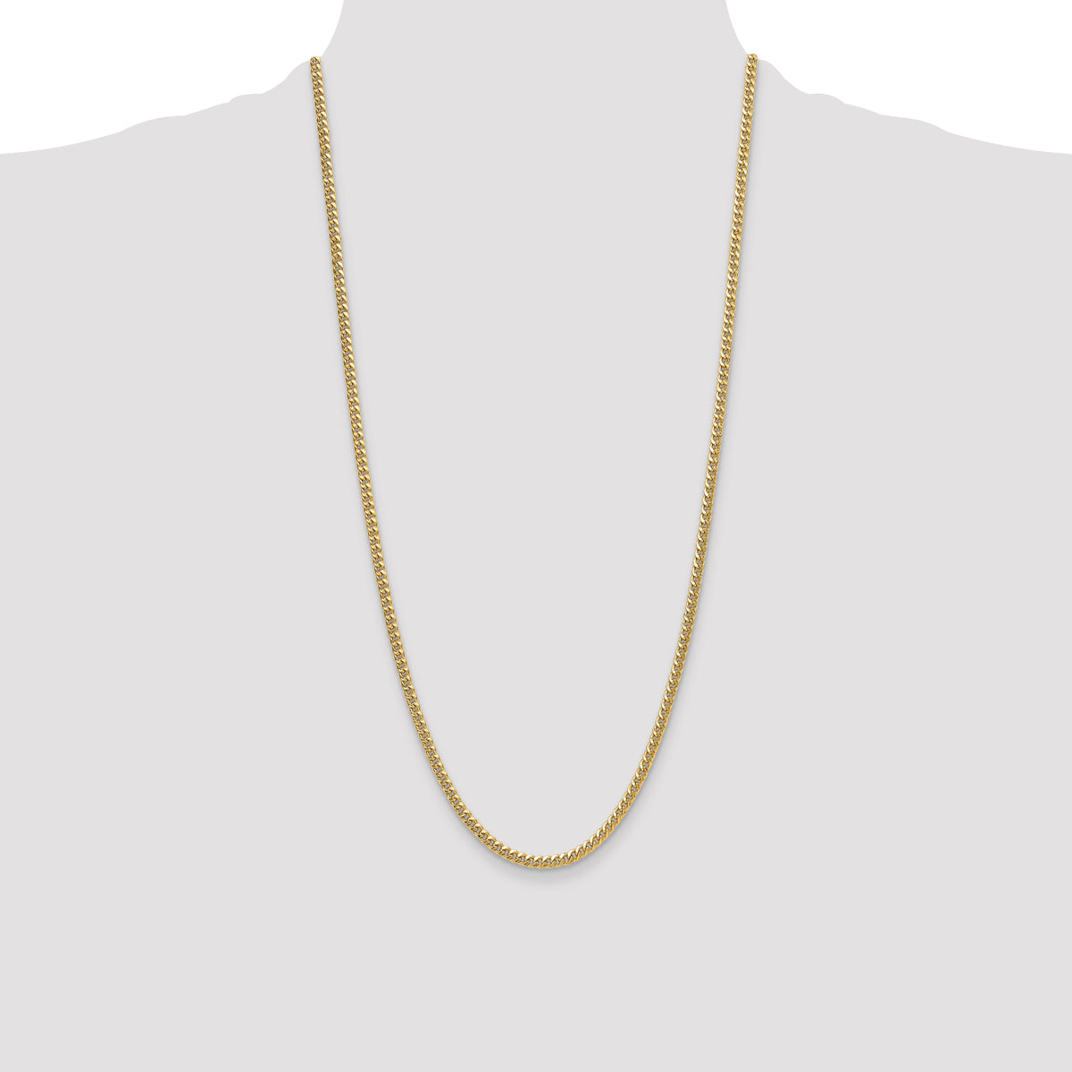 14k 3.5mm Semi-Solid Miami Cuban Chain