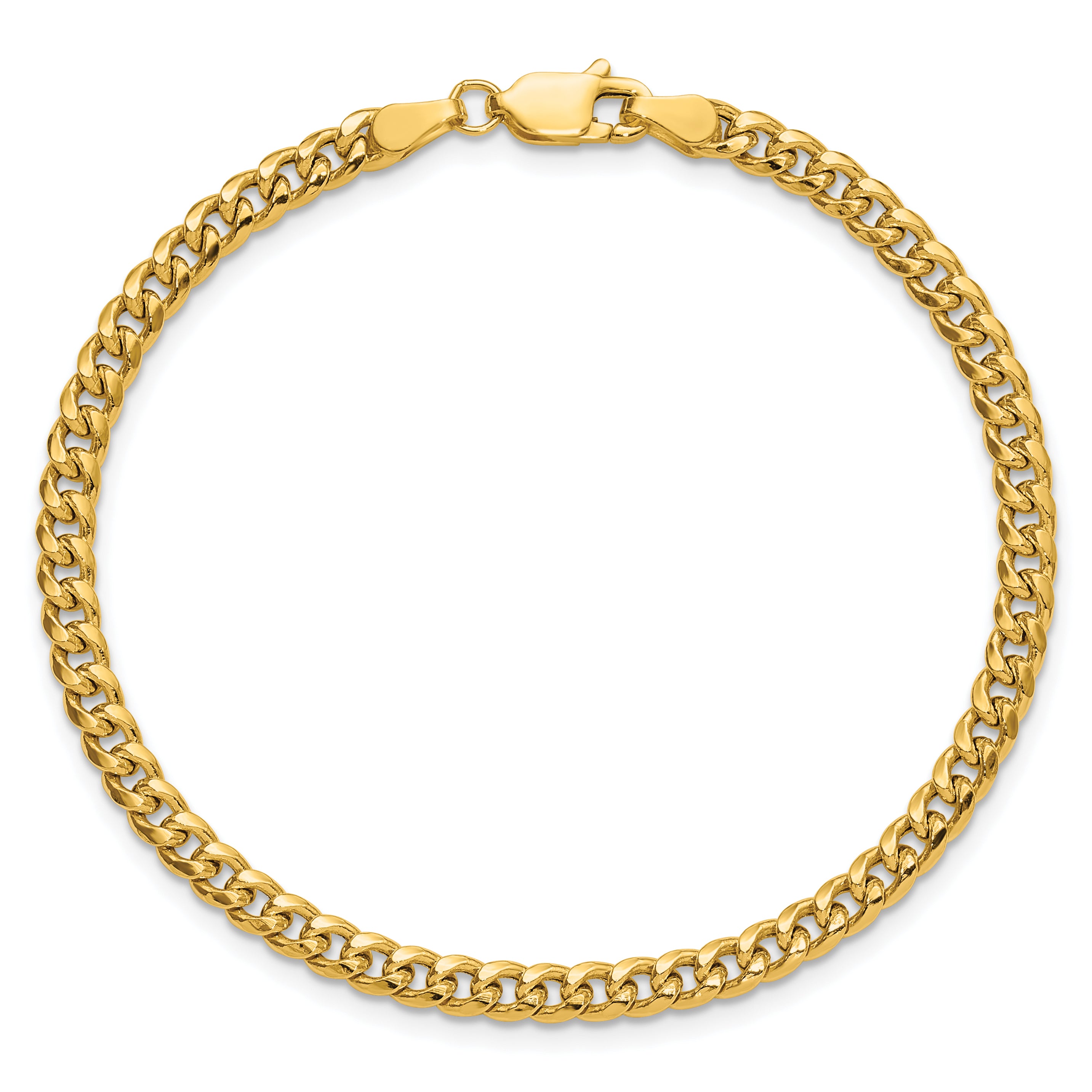 14K Yellow Gold Cuban Chain Necklace 3.5mm