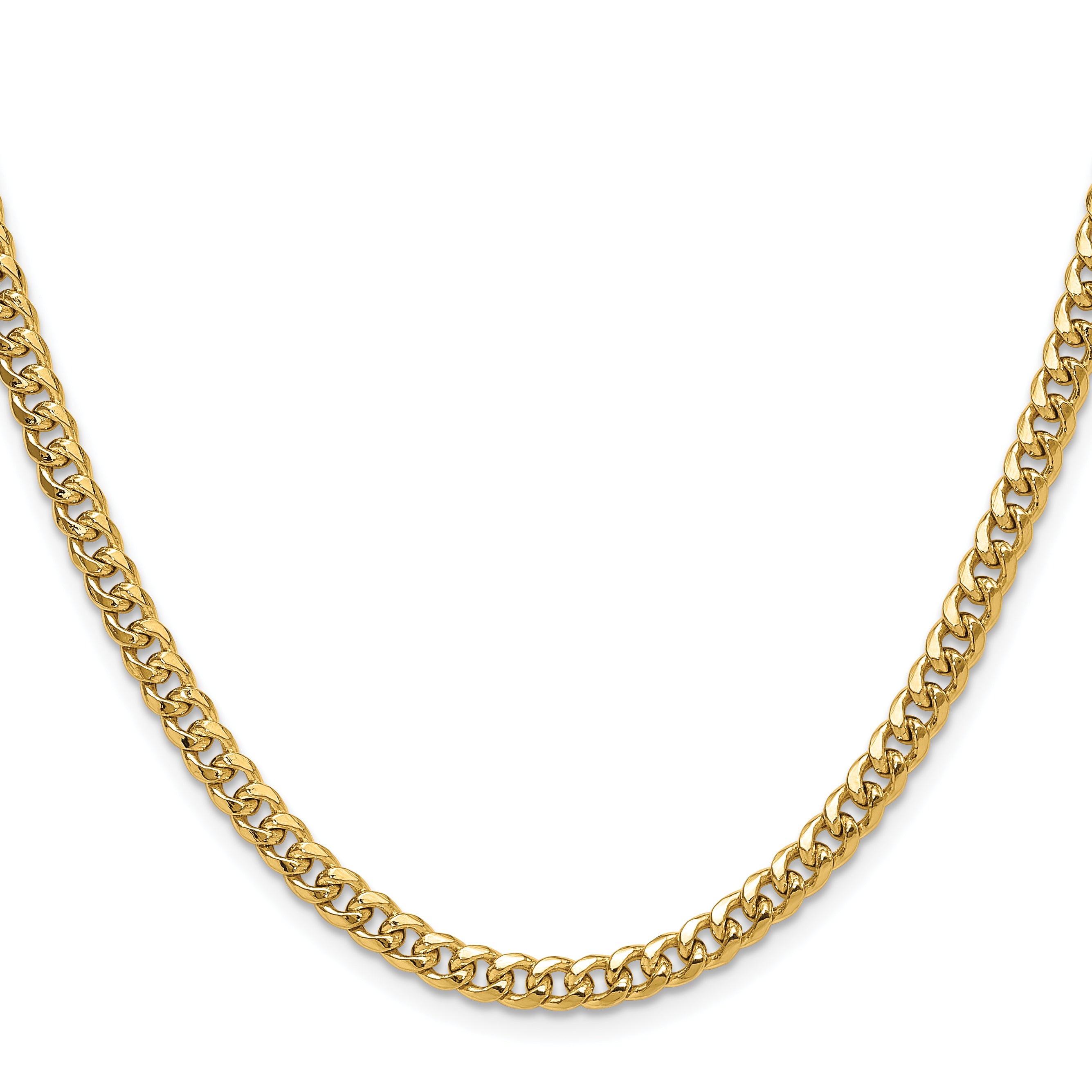 14k 4.5mm Semi-Solid Miami Cuban Chain