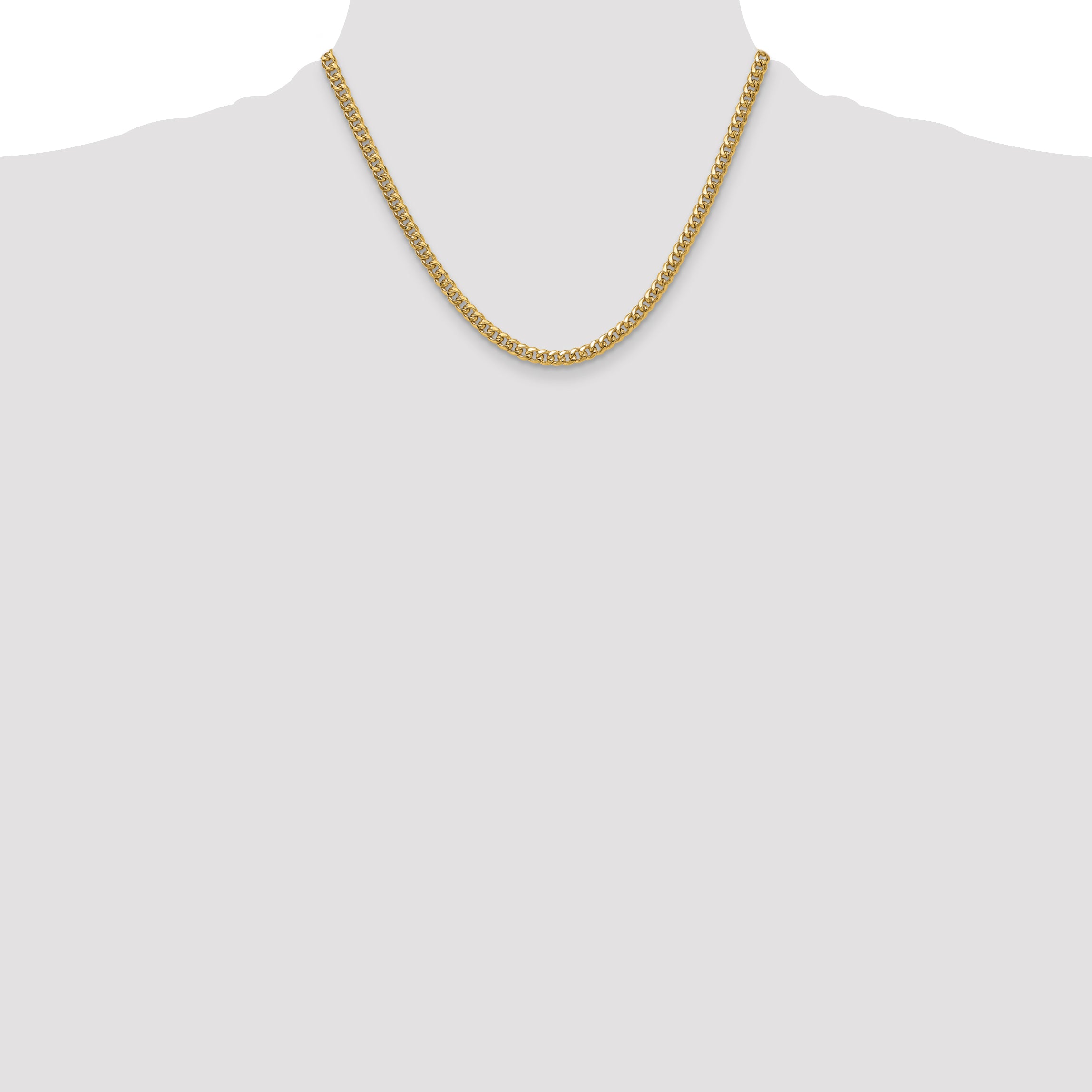 14k 4.5mm Semi-Solid Miami Cuban Chain