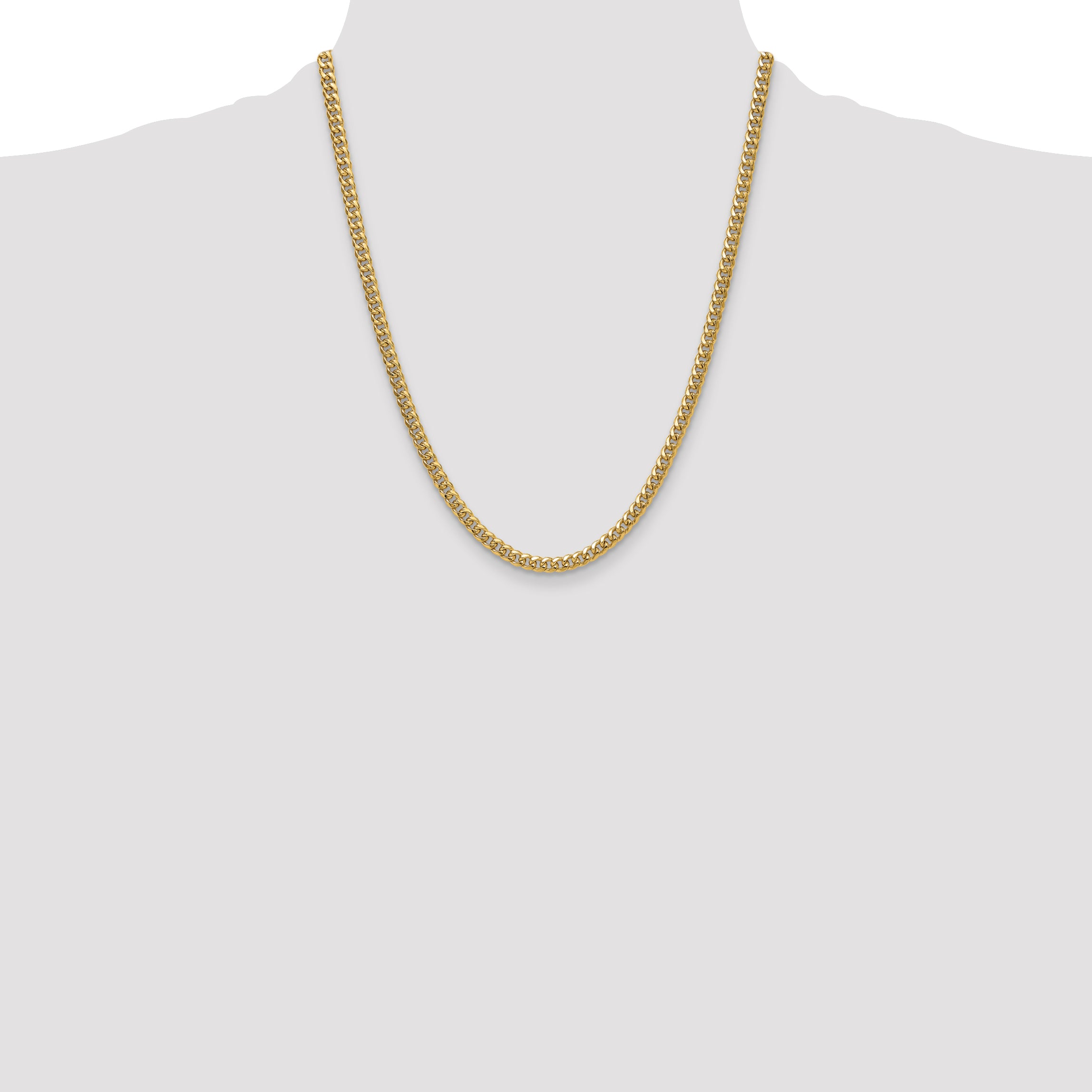 14k 4.5mm Semi-Solid Miami Cuban Chain