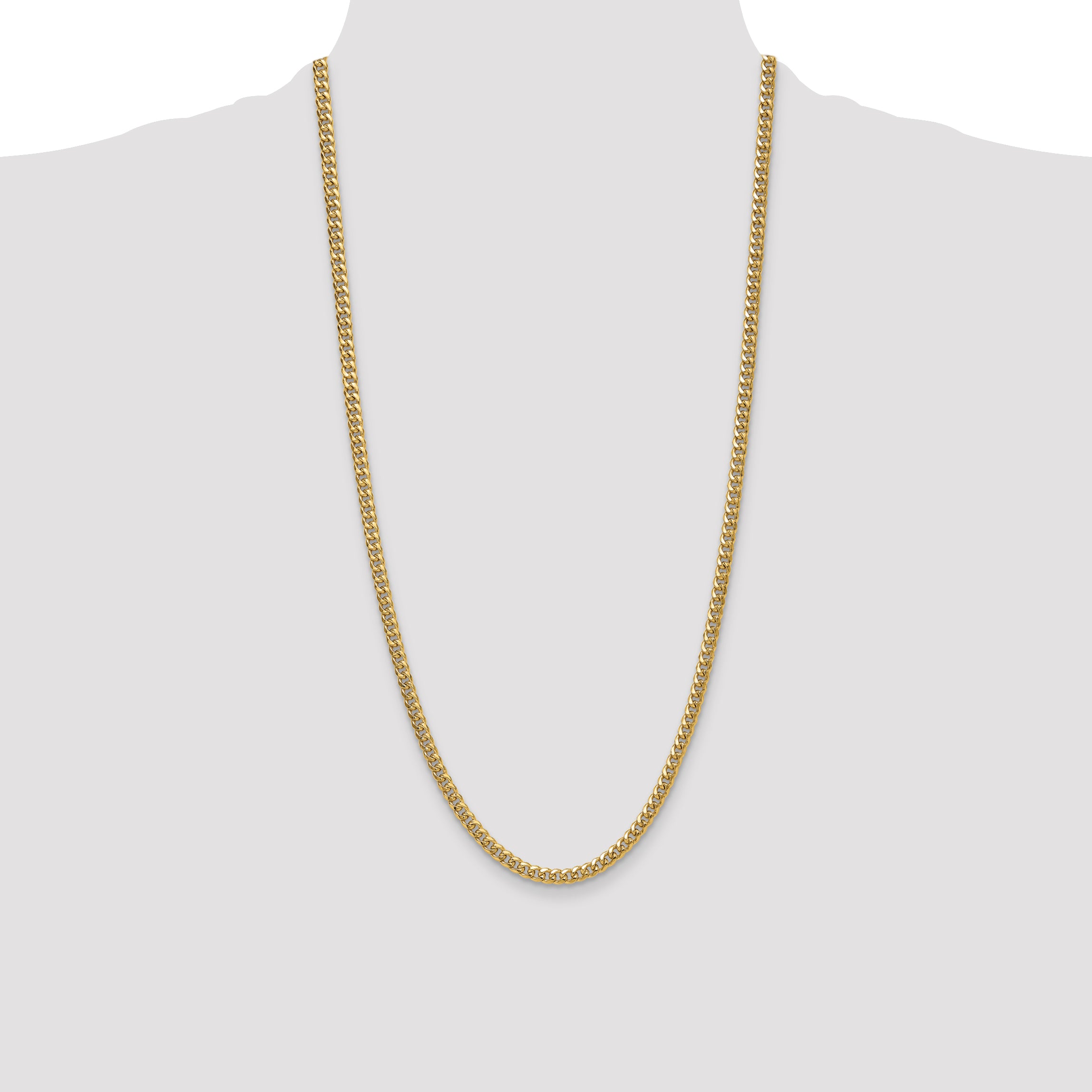 14k 4.5mm Semi-Solid Miami Cuban Chain