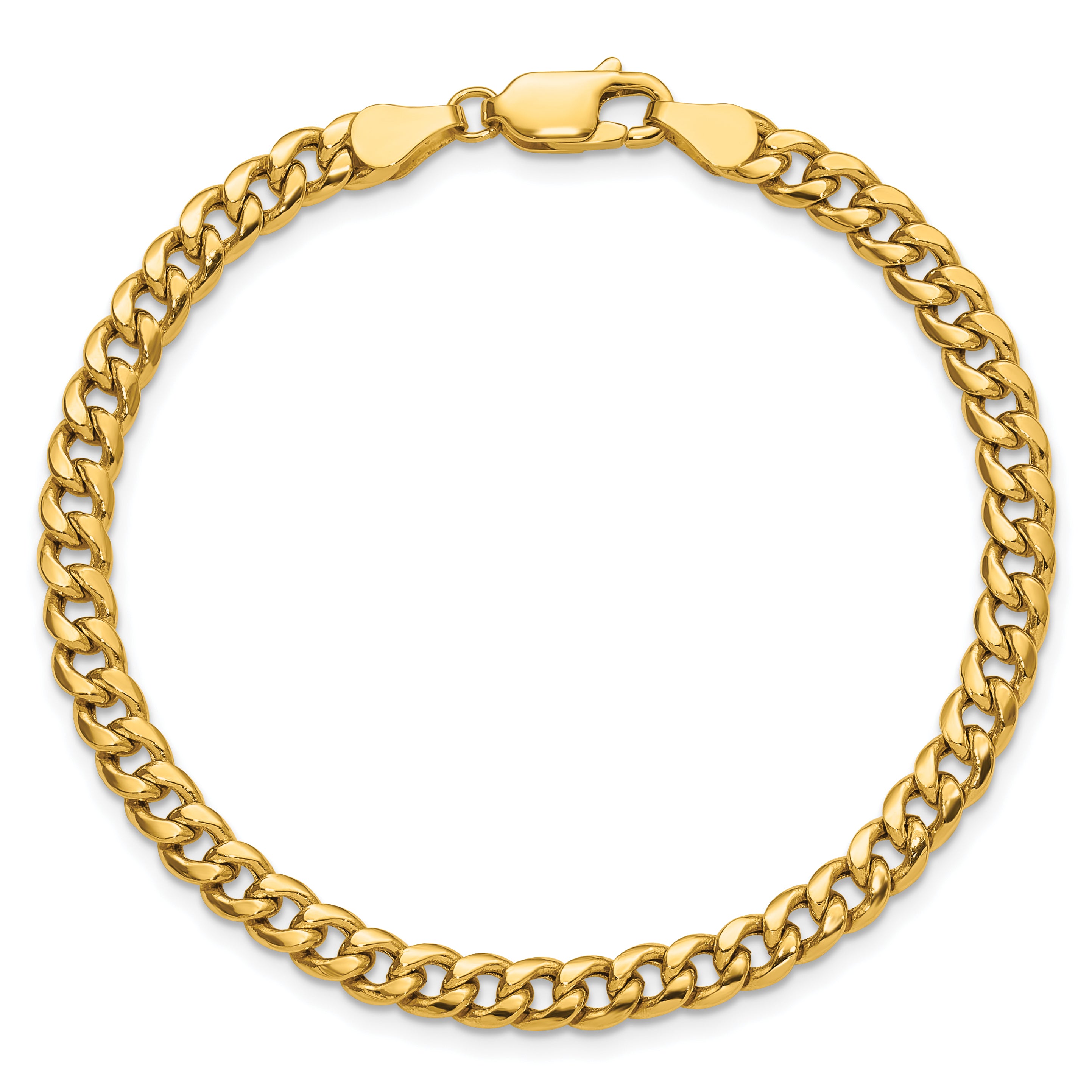 14K Yellow Gold Cuban Chain Necklace 4.5mm
