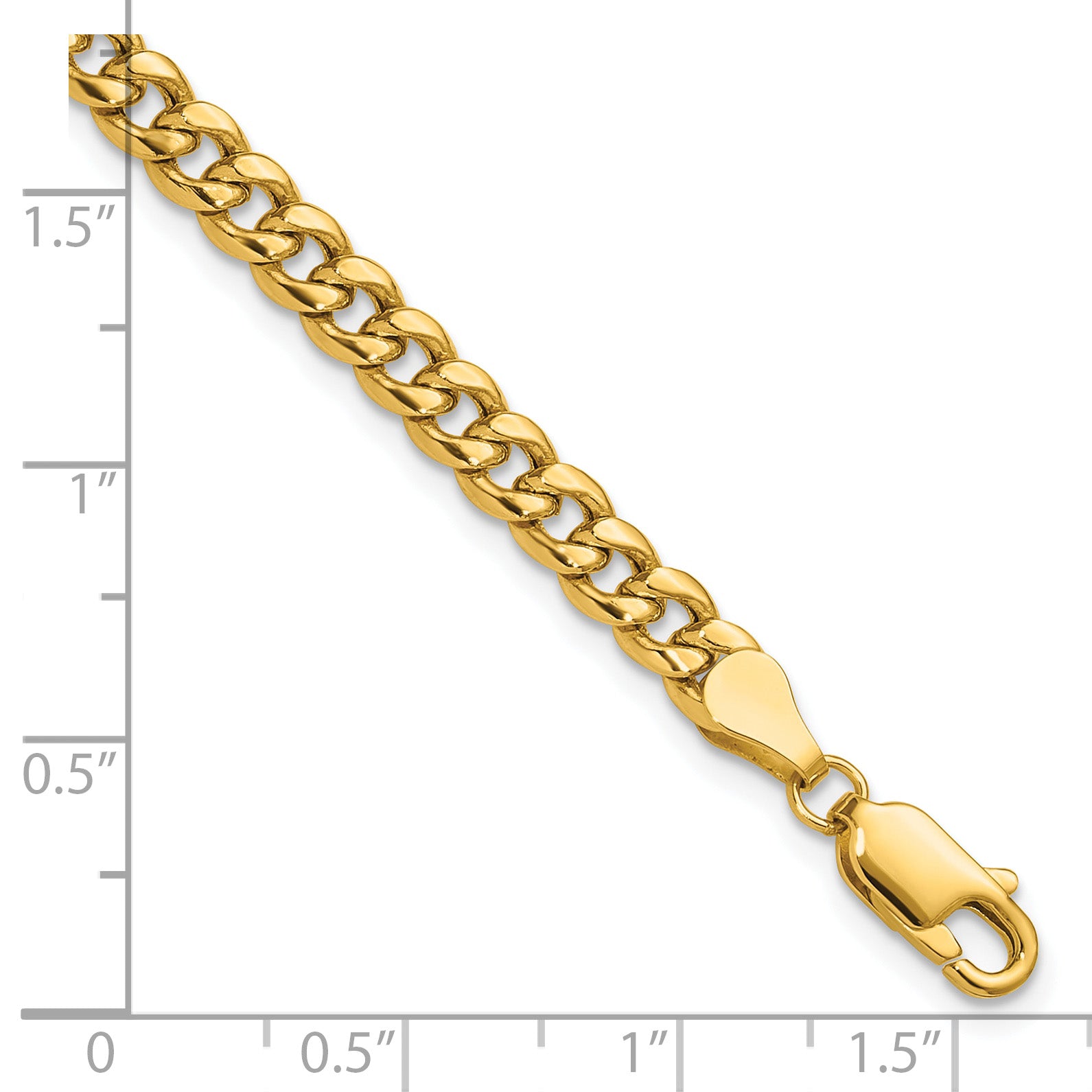 14K Yellow Gold Cuban Chain Necklace 4.5mm