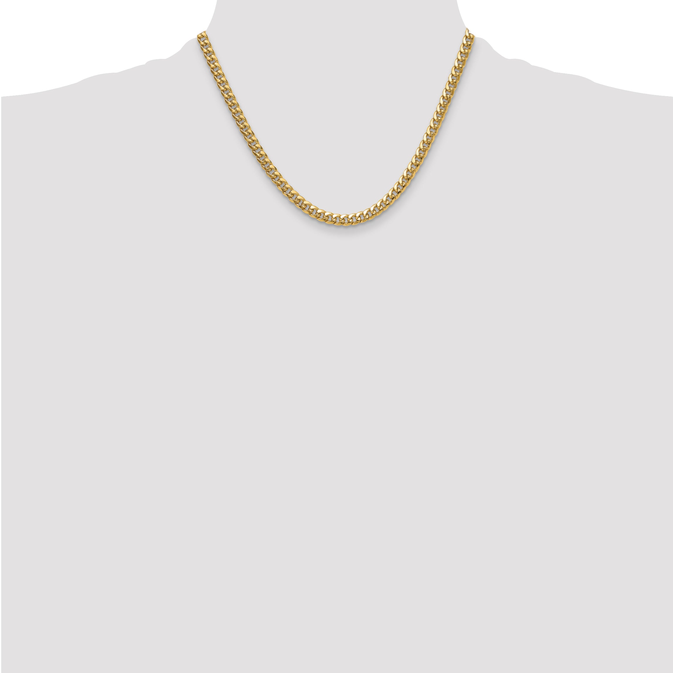 14k 5.25mm Semi-Solid Miami Cuban Chain