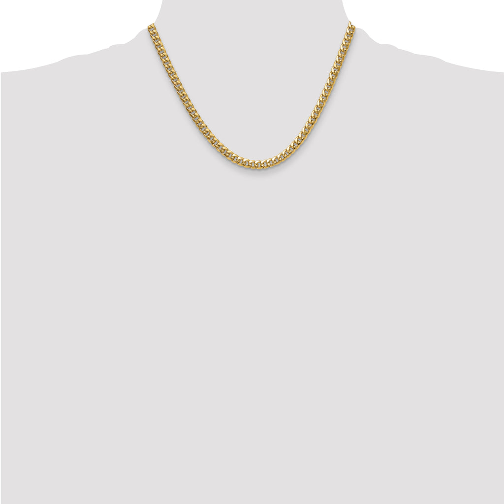14k 5.25mm Semi-Solid Miami Cuban Chain