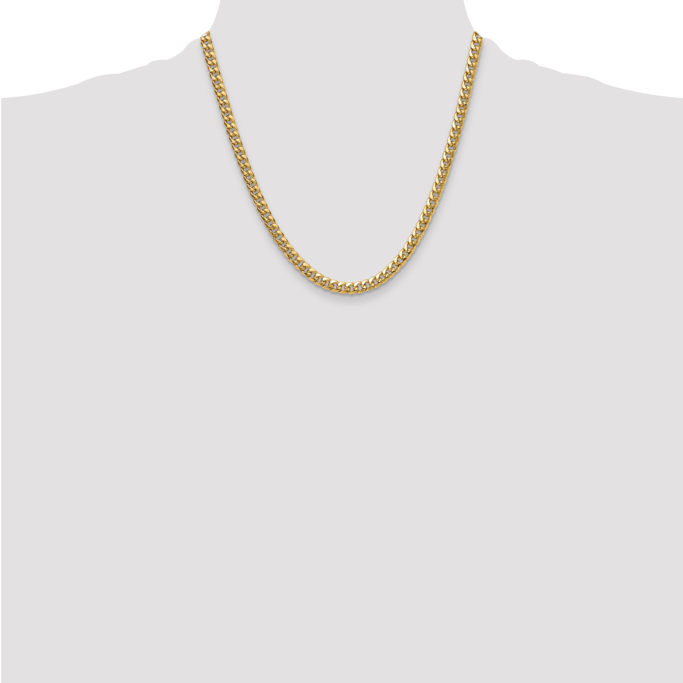 14k 5.25mm Semi-Solid Miami Cuban Chain