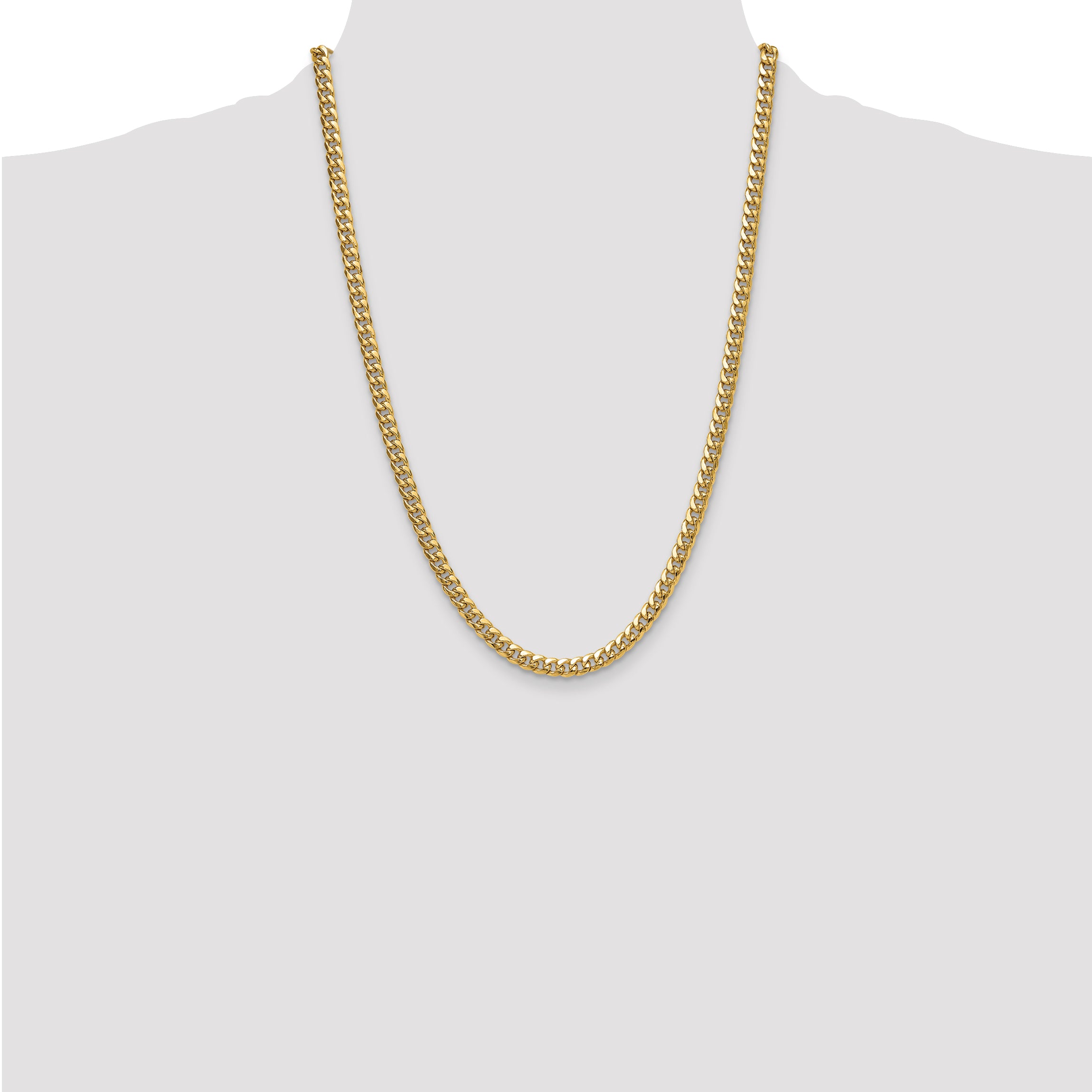 14k 5.25mm Semi-Solid Miami Cuban Chain