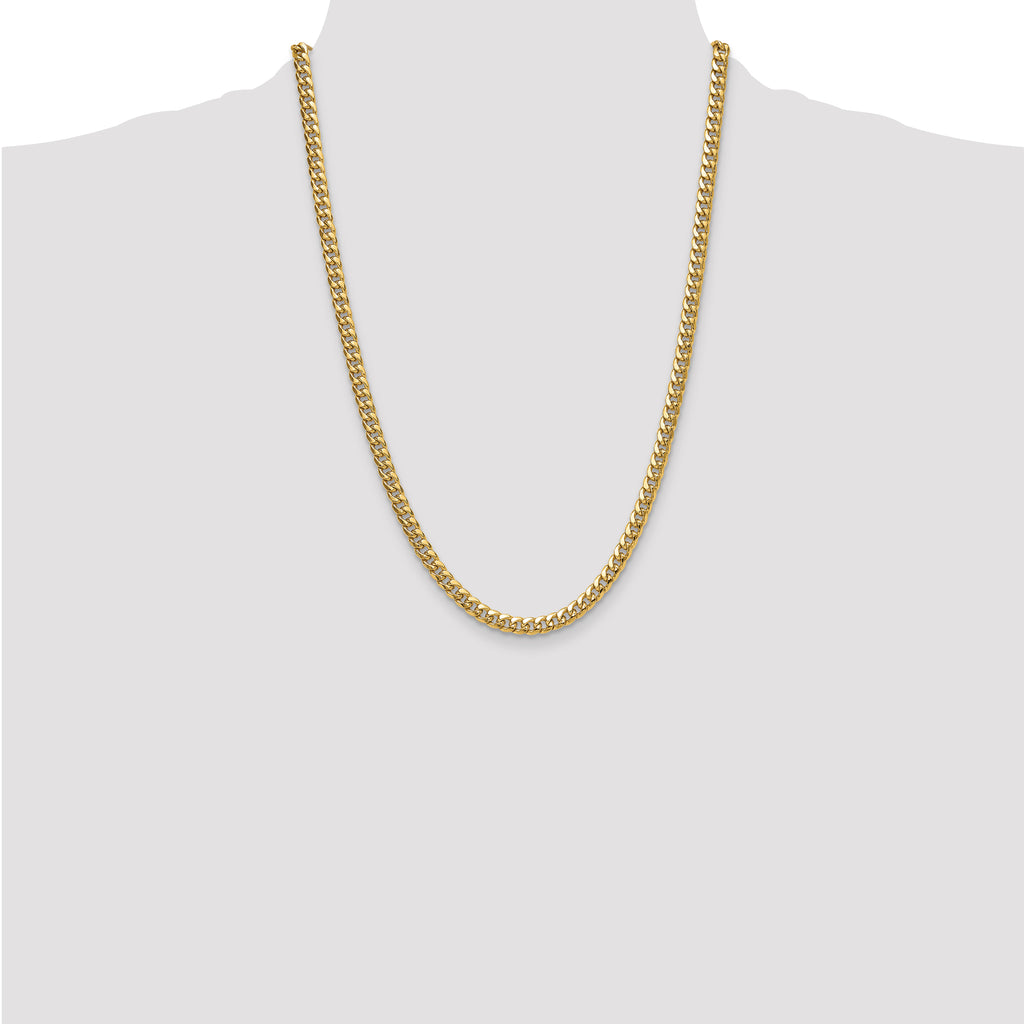 14k 5.25mm Semi-Solid Miami Cuban Chain