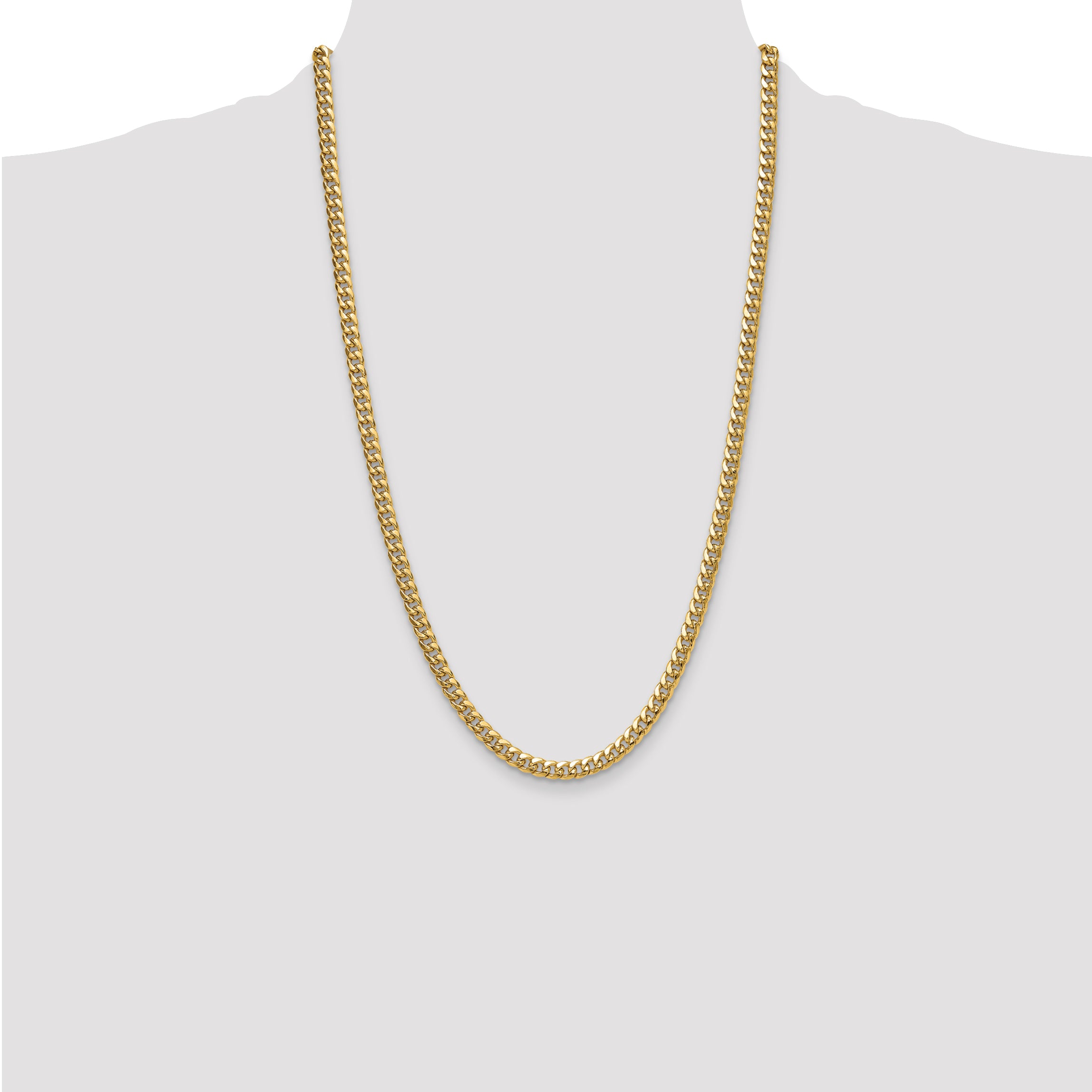 14k 5.25mm Semi-Solid Miami Cuban Chain