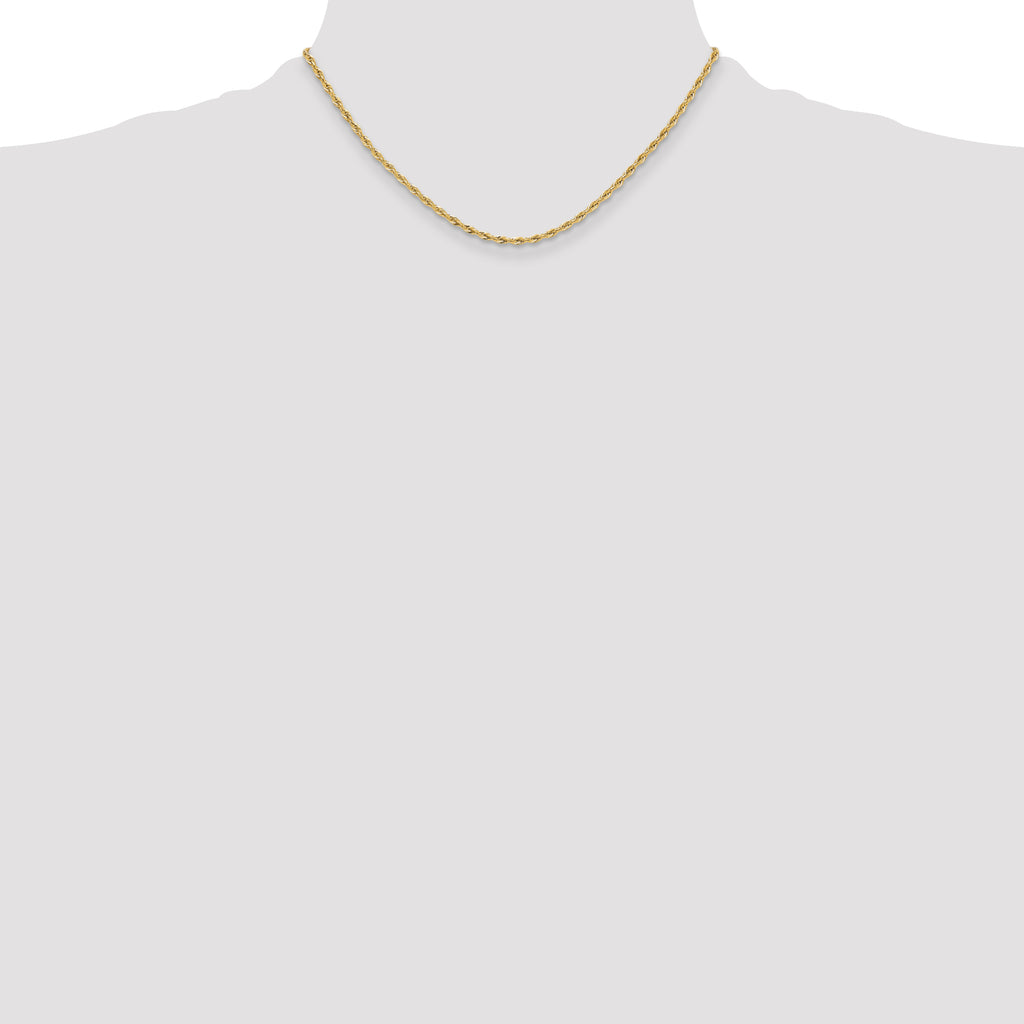 14ky 2.5mm Semi-Solid Rope Chain