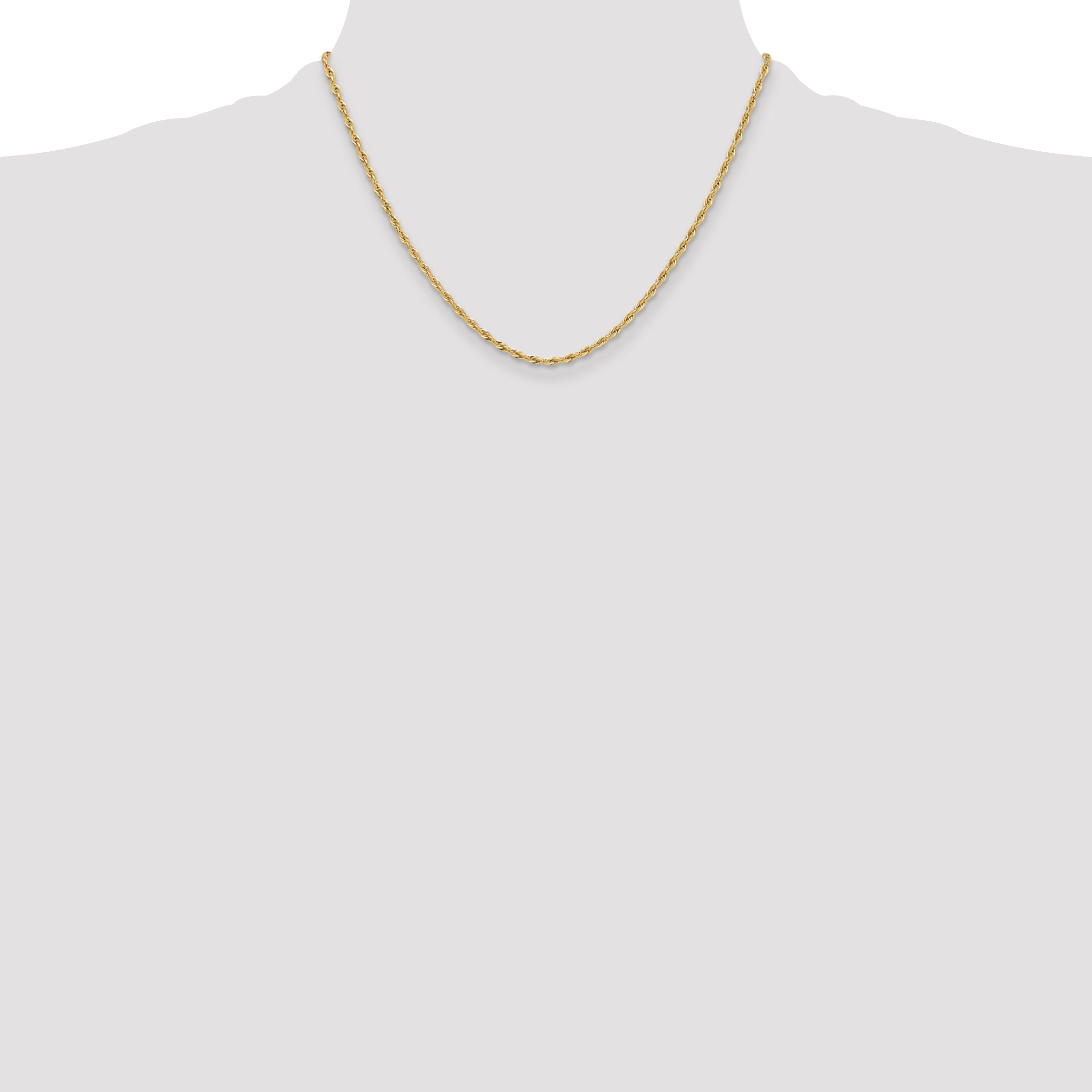 14ky 2.5mm Semi-Solid Rope Chain