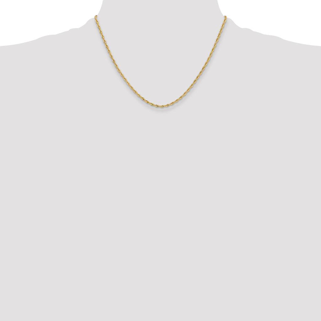 14ky 2.5mm Semi-Solid Rope Chain
