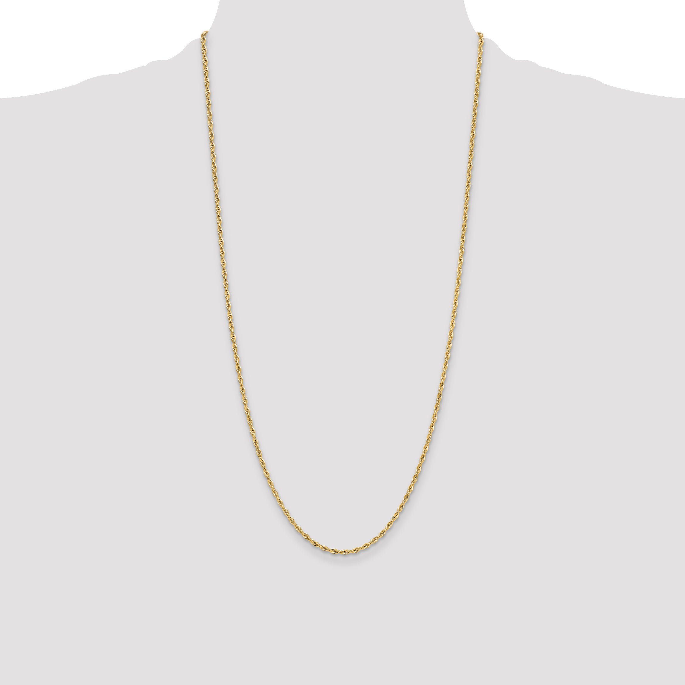 14ky 2.5mm Semi-Solid Rope Chain