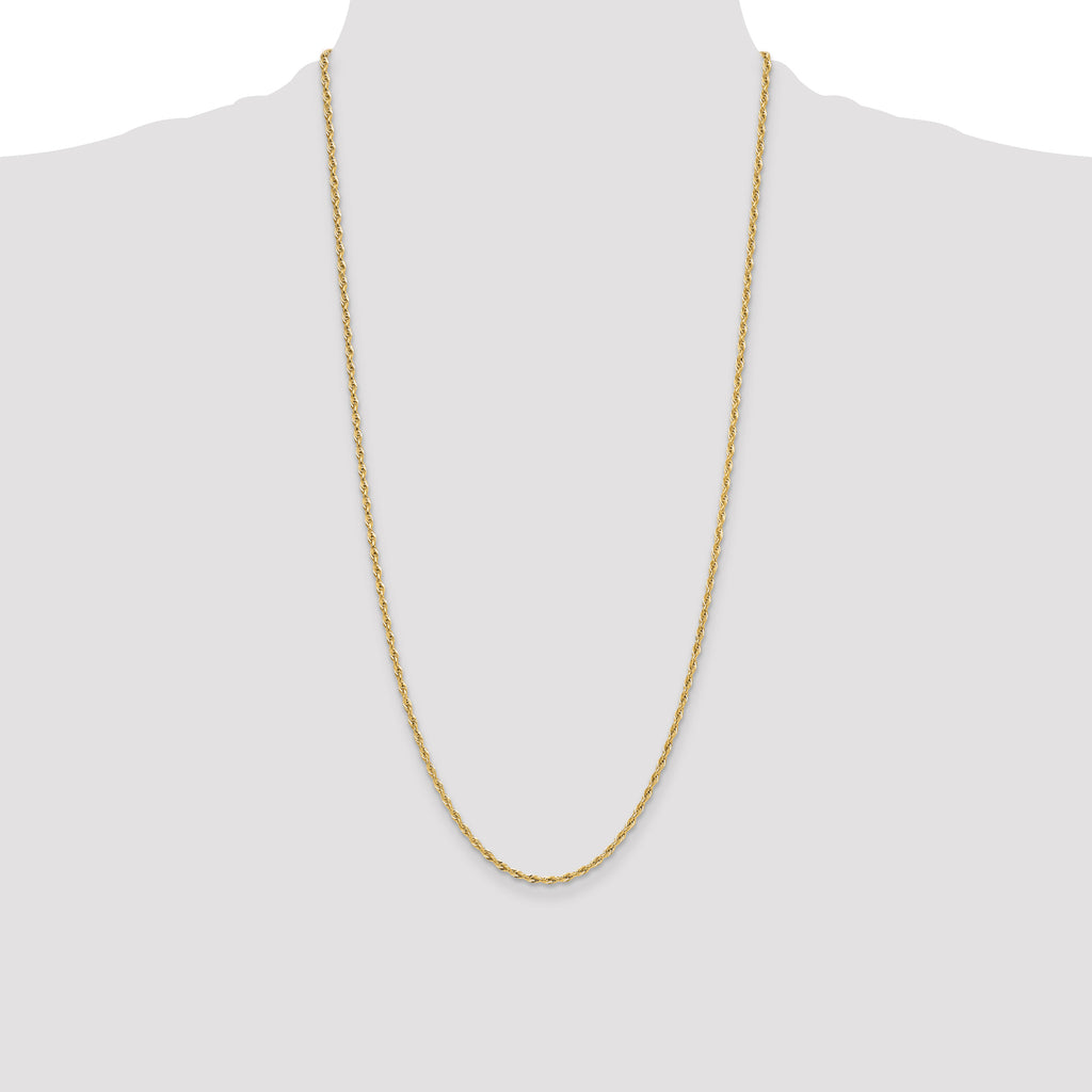 14ky 2.5mm Semi-Solid Rope Chain