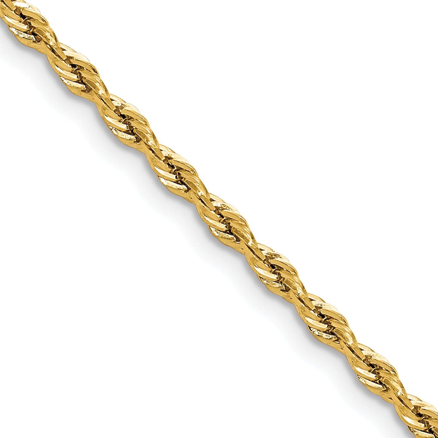 Semi-Solid Rope Chain in 14K Yellow Gold, 2.5mm Secondary image