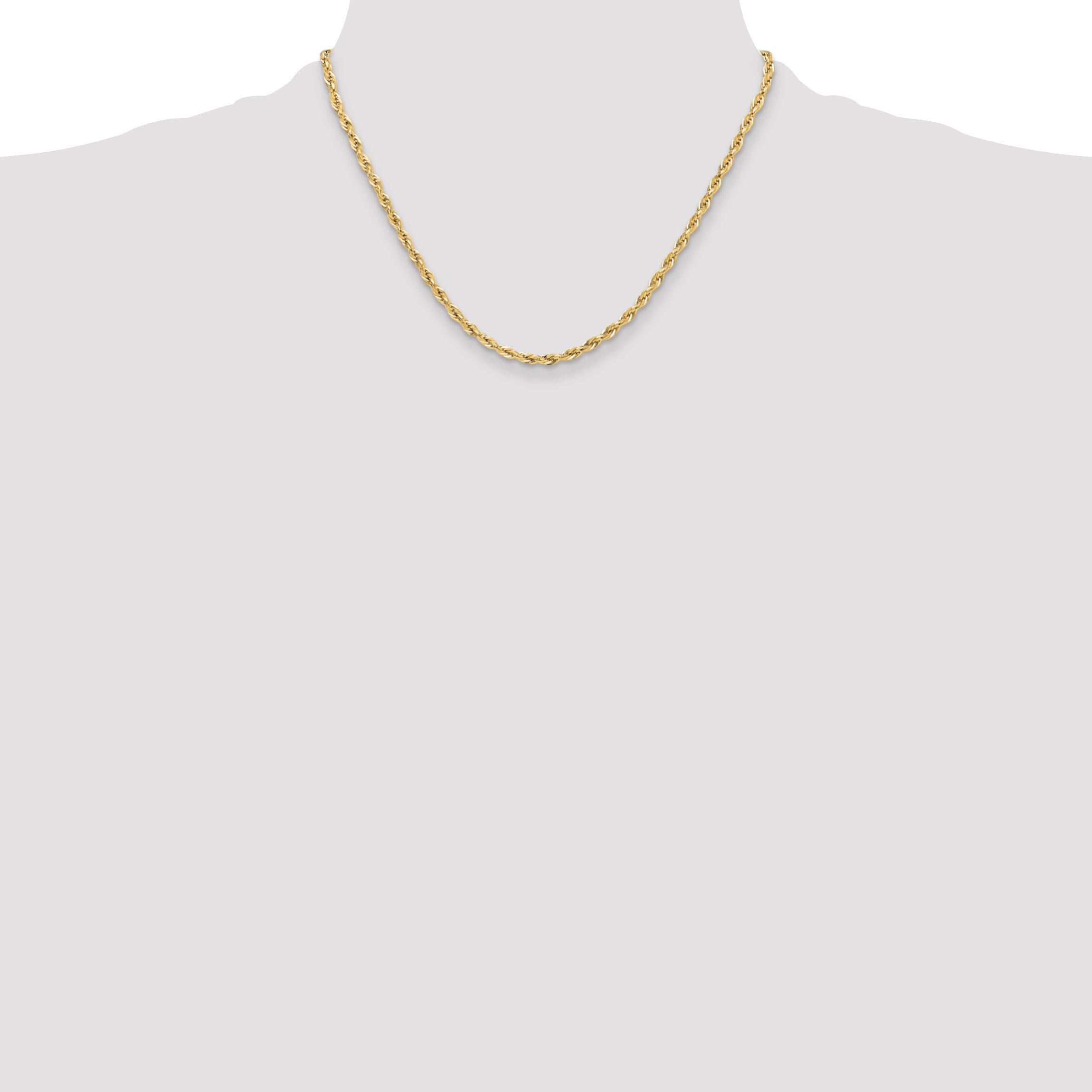 14ky 3.5mm Semi-Solid Rope Chain