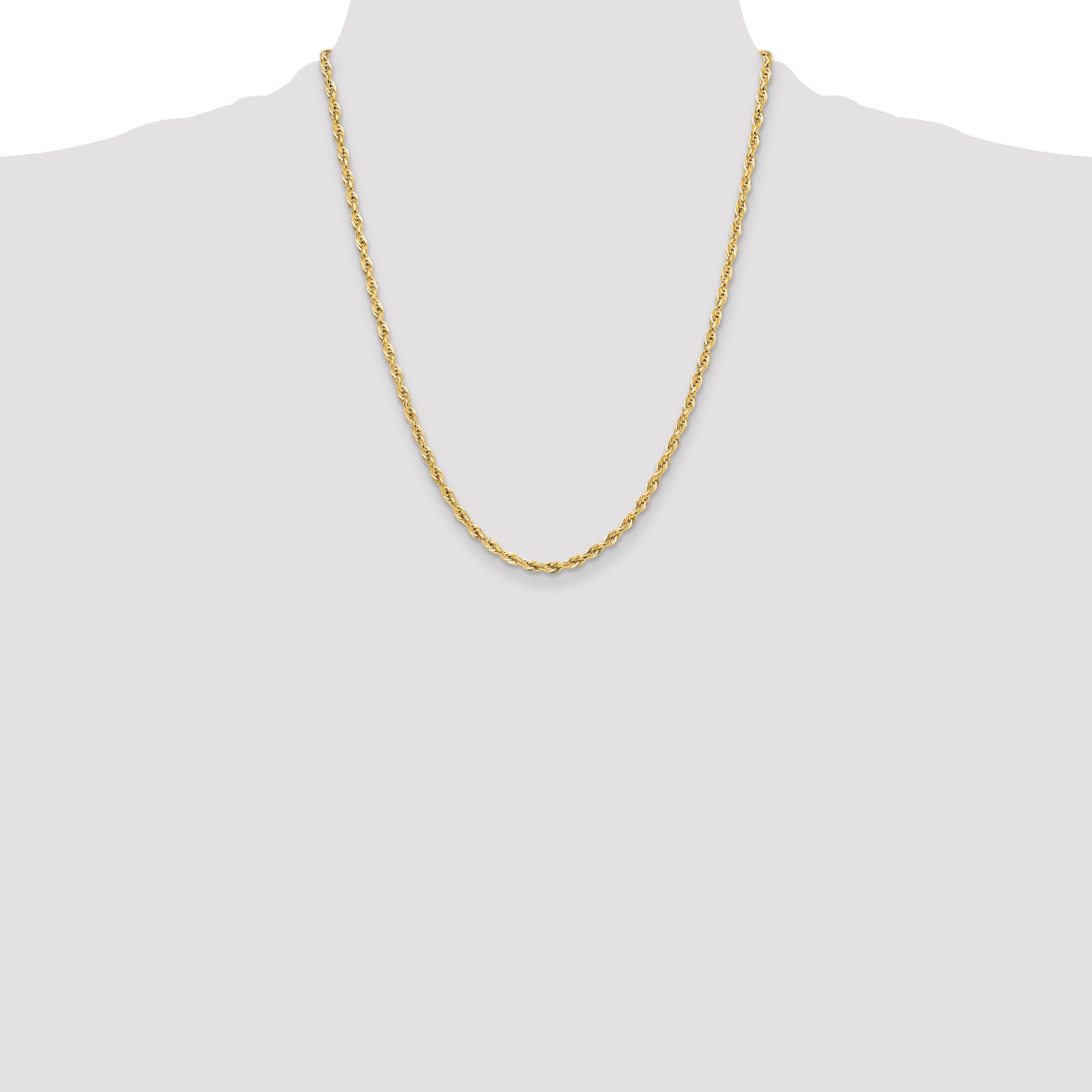 14ky 3.5mm Semi-Solid Rope Chain