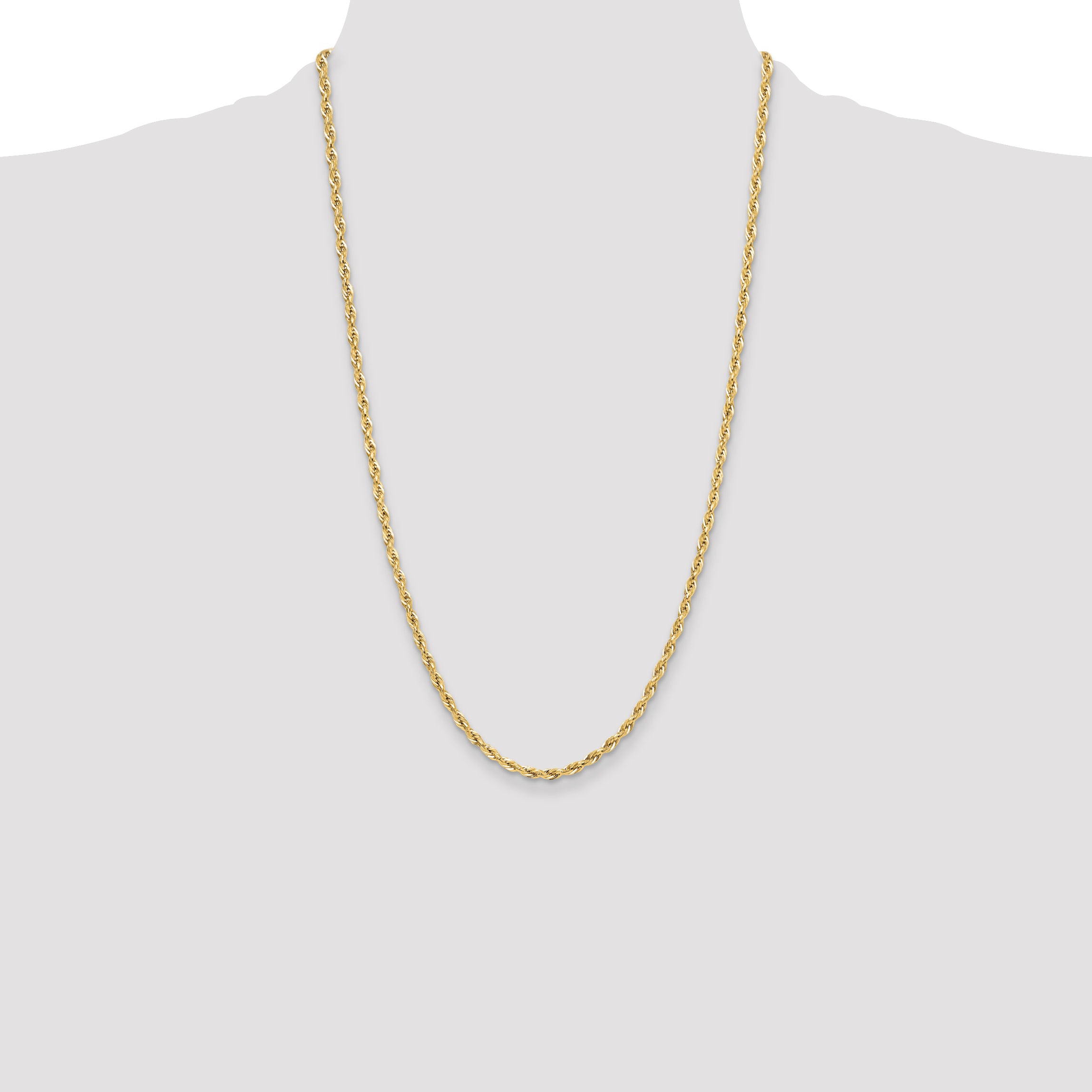 14ky 3.5mm Semi-Solid Rope Chain