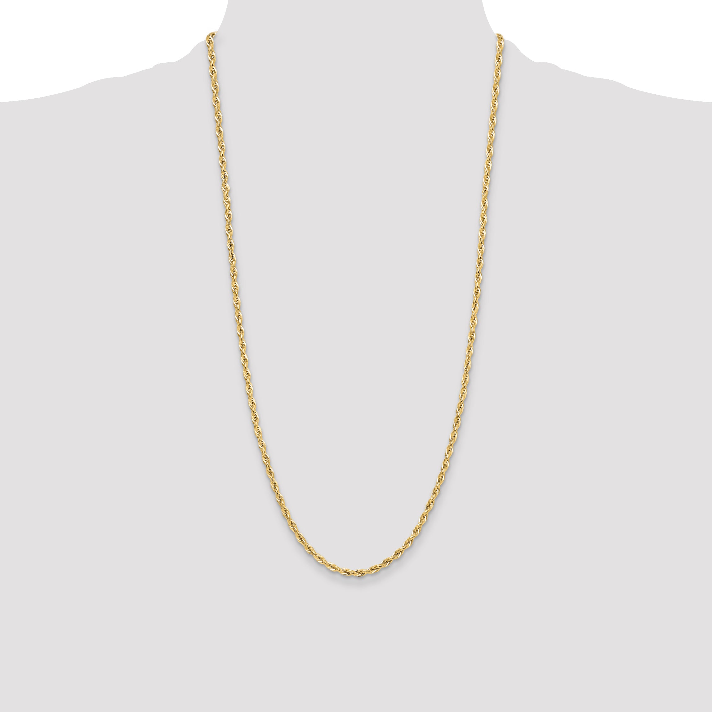 14ky 3.5mm Semi-Solid Rope Chain