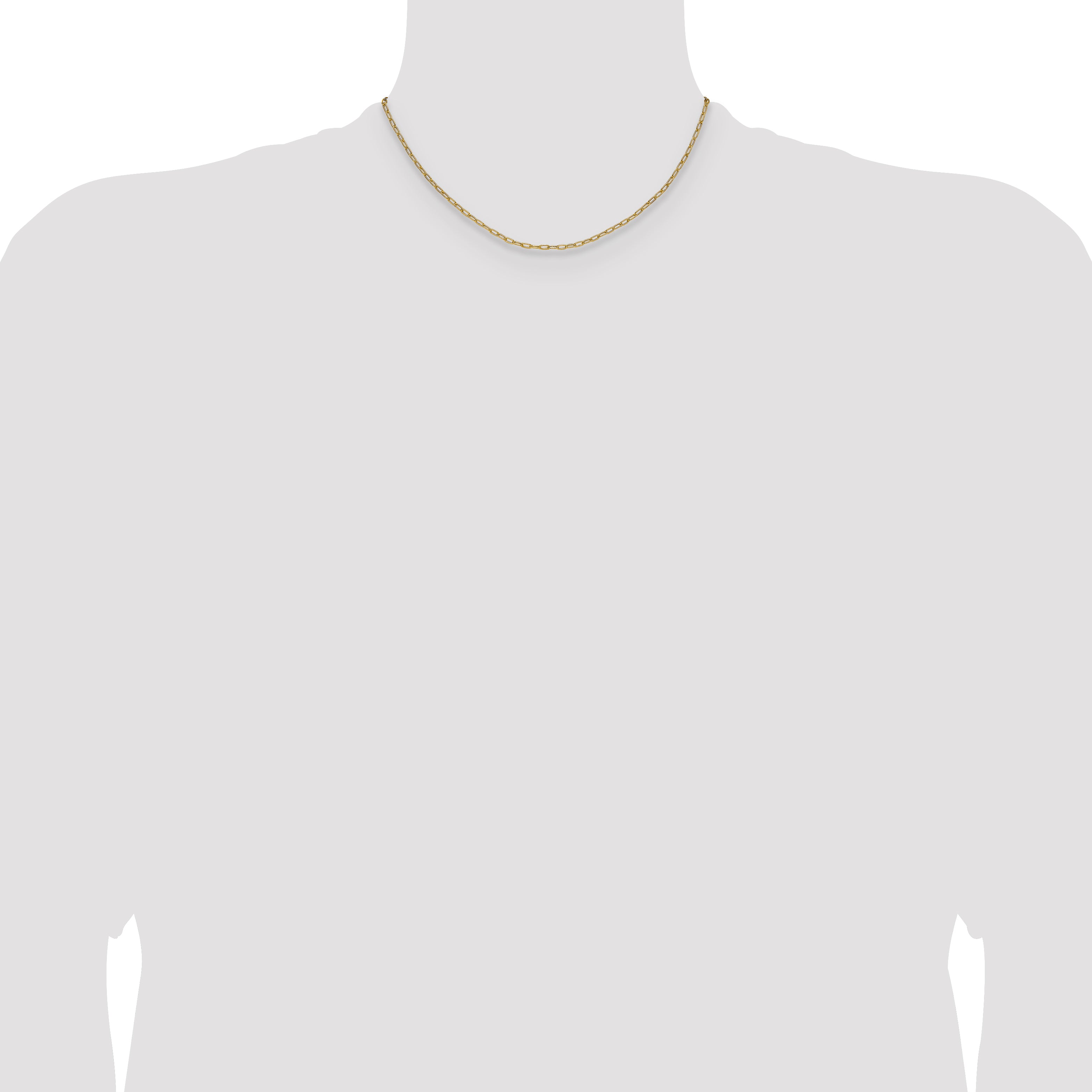 14k 2.2mm Semi-Solid Beveled Paperclip Chain